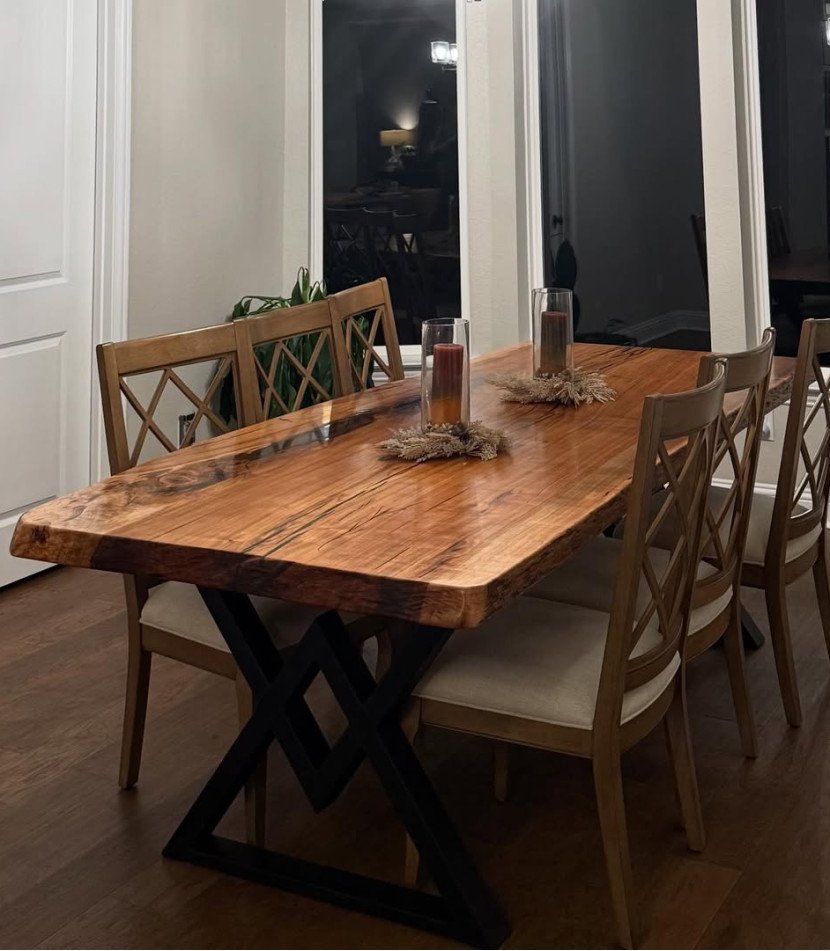Handmade Pecan Live Edge Table – Premium Wood Table from Texas
